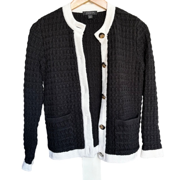 Ann Taylor | Geo Stitch Women's Sweater Jacket - Picture 1 of 11